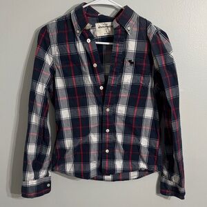 Abercrombie & Fitch Kids Navy and White Plaid Shirt